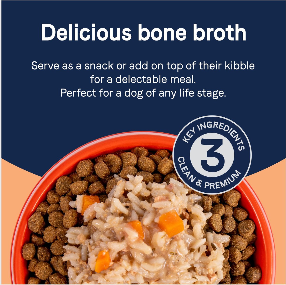 CANIDAE PURE Real Salmon & Rice Bone Broth Wet Dog Food Topper, 5.5-oz ...