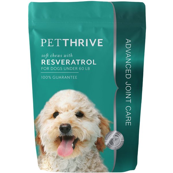 PETTHRIVE Soft Chews with Resveratrol for Dogs Under 60lb, 12oz bag