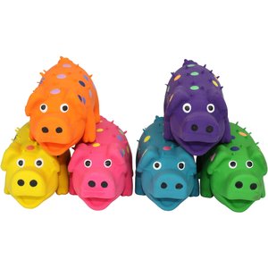 Multipet Latex Polka Dot Globlet Squeaky Pig Dog Toy, Color Varies, 4-in
