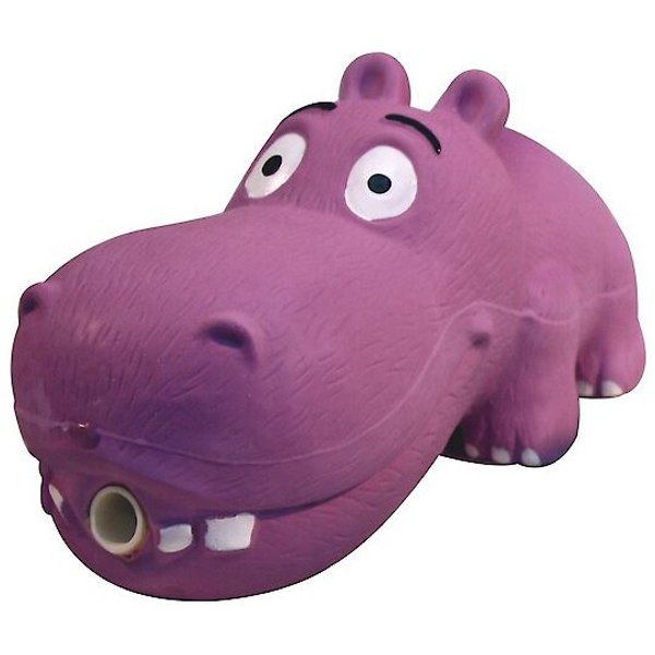 MULTIPET Latex Hippo Squeaky Dog Toy, Color Varies
