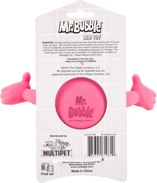 mr bubbles latex dog toy