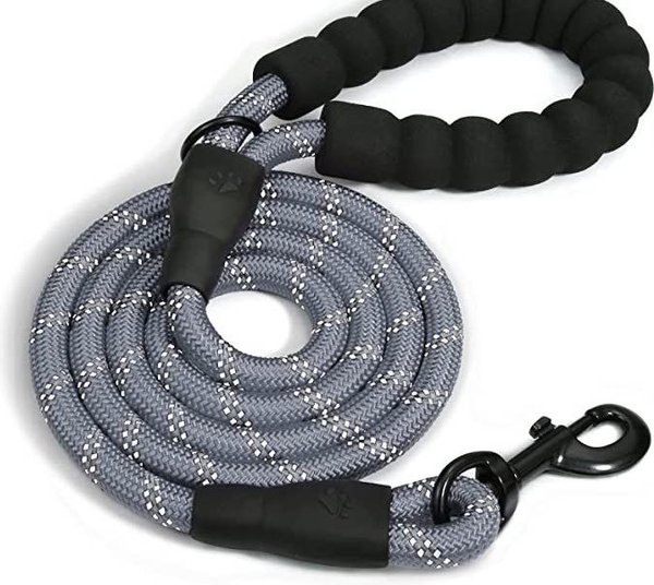 DOGGY TALES Braided Dog Leash, 5-ft, Gray 