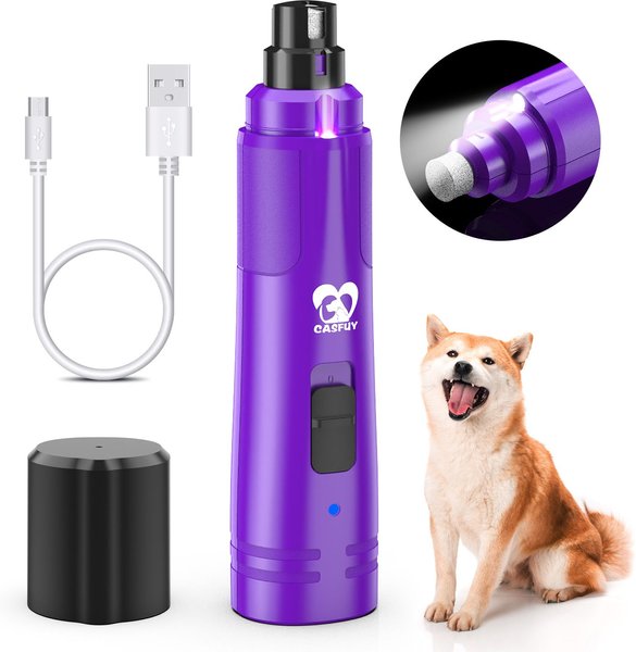 Casfuy 2-Speed Electric Dog Nail Grinder with LED Light, Purple slide 1 of 7