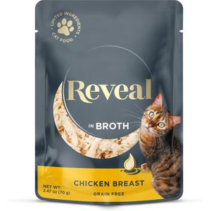 Reveal Natural Grain-Free Chicken Breast in Broth Flavored Wet Cat Food, 2.47-oz pouch, case of 24