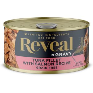 Reveal Natural Grain-Free Tuna with Salmon in Gravy Flavored Wet Cat Food, 2.47-oz can, case of 48