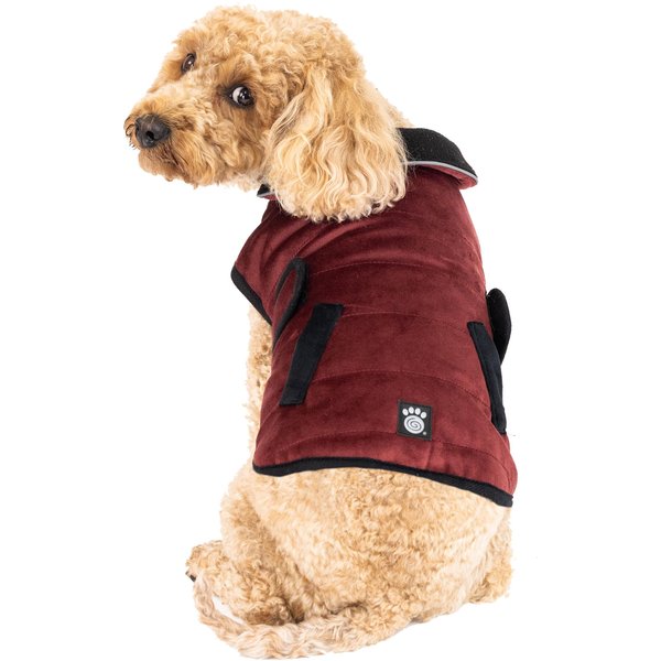 PETRAGEOUS DESIGNS Colorblock Radiator Fleece Dog Puffer Coat, Teal ...