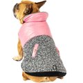 PetRageous Designs Colorblock Radiator Fleece Dog Puffer Coat, Pink, Medium 