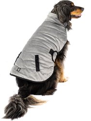 PetRageous Designs Tahoe Puffer Dog Coat, Silver, Large slide 1 of 2
