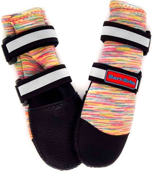 BARK BRITE All Weather Reflective Neoprene Dog Boots, 4 count, Multicolor, Medium