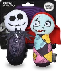 Fetch For Pets Disney Nightmare Before Christmas Halloween Jack And Sally Bobo Dog Plush Toy, 6-in, 2 count