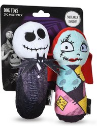 Fetch For Pets Disney Nightmare Before Christmas Halloween Jack And Sally Bobo Dog Plush Toy, 6-in, 2 count slide 2 of 4