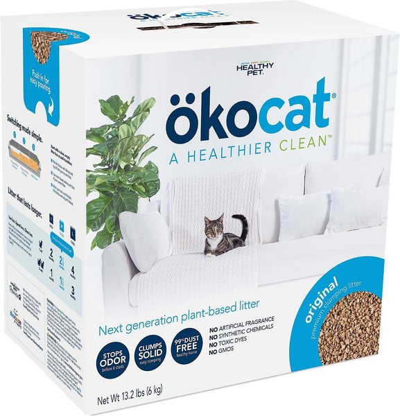 Okocat Original Premium Wood Clumping Cat Litter, 13.2-lb box slide 1 of 10