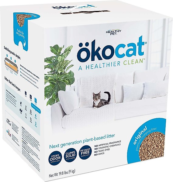 Show full view: Okocat Original Premium Wood Clumping Cat Litter, 19.8-lb box slide 1 of 11