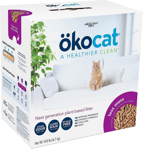 Okocat Mini Pellets Unscented Clumping Wood Cat Litter, 14.8-lb box slide 1 of 9