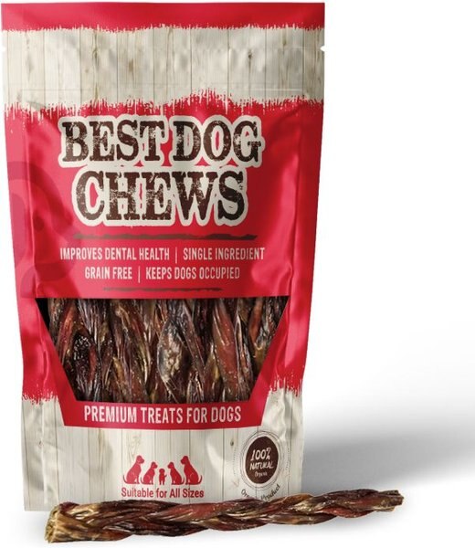 BEST DOG CHEWS Braided Gullet Beef Flavored 12in Dog Chews, 2 count