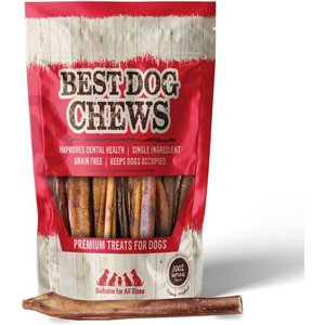 BONES & CHEWS Made in USA Jumbo Bully Stick 6 Dog Treats, 20 count 