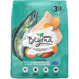 Purina Beyond Grain-Free Natural Simply Wild Caught Whitefish & Cage Free Egg Recipe Dry Cat Food, 3-lb bag