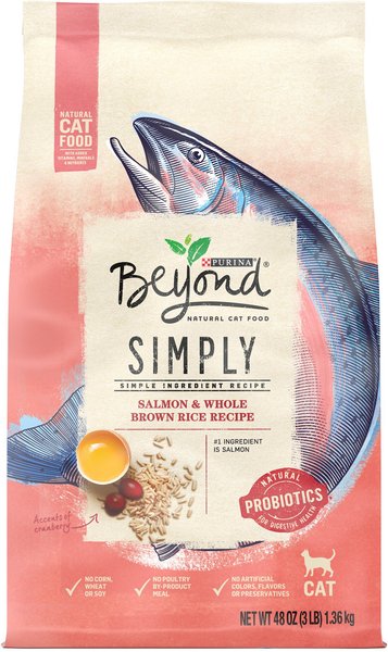 Purina Beyond Simply Salmon & Whole Brown Rice Recipe Dry Cat Food, 3-lb bag slide 1 of 10
