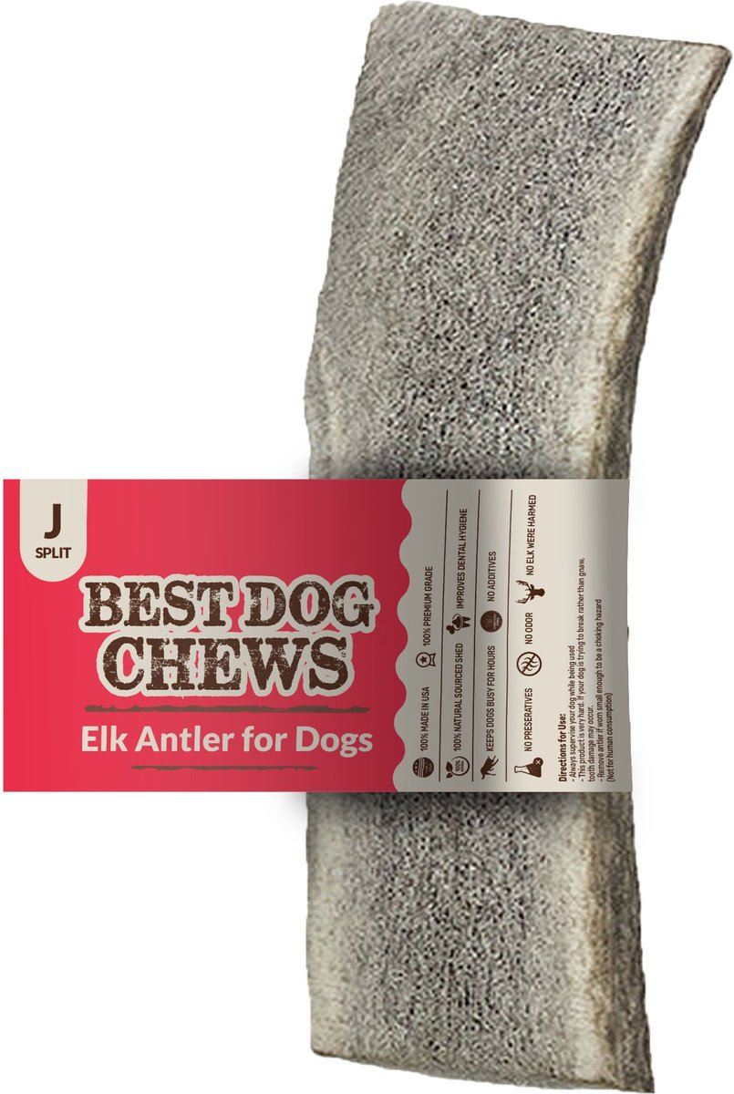 BEST DOG CHEWS Split Elk Antler Dog Treats, 1 count, Jumbo