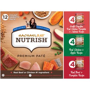 Rachael Ray Nutrish Premium Pate Favorites Variety Pack Wet Dog Food, 13-oz can, case of 12