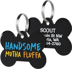 GoTags Handsome Mutha Fluffa Bone Personalized Dog ID Tag