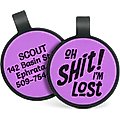 GoTags Silent Silicone Oh Shit! I'm Lost Personalized Dog ID Tag, Purple
