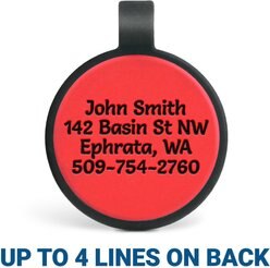 GoTags Silent Silicone Oh Shit! I'm Lost Personalized Dog ID Tag, Red slide 2 of 3