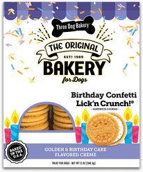 Three Dog Bakery Birthday Confetti Lick'n Crunch Dog Treats, 13-oz box slide 1 of 6