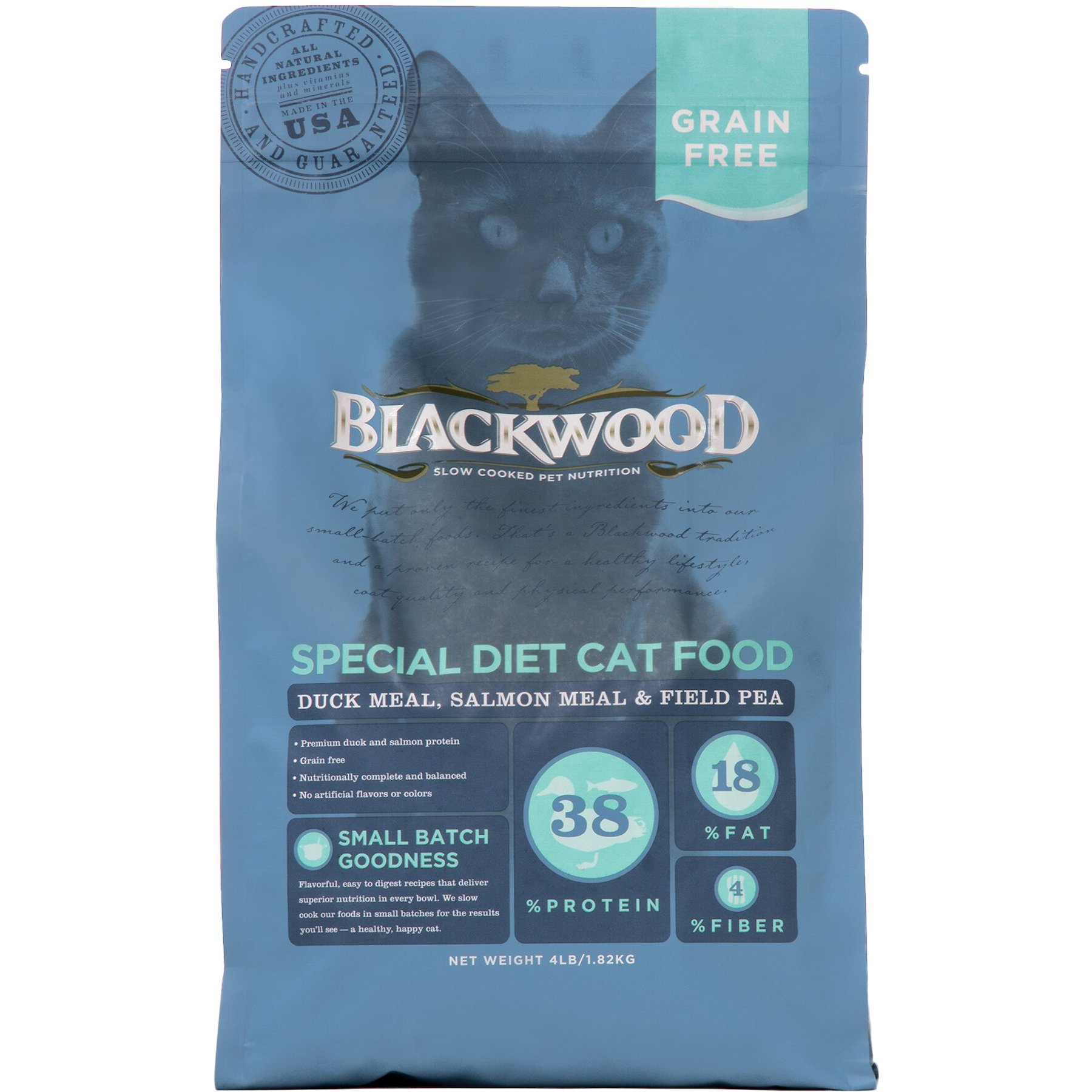 BLACKWOOD Duck Meal Salmon Meal Field Pea Grain Free Dry Cat Food 4 lb bag Chewy