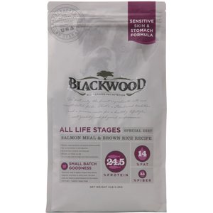 Blackwood Salmon Meal & Brown Rice Recipe Sensitive Skin & Stomach Formula Dry Dog Food, 5-lb bag