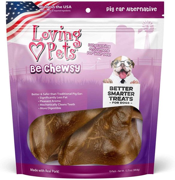 LOVING PETS Be Chewsy Pig Ear Dog Treat 13.75 oz bag 10 count