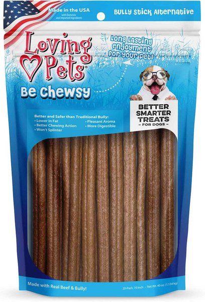 Loving Pets Be Chewsy 10-in Dog Bully Stick Treat, 40-oz bag, 20 count slide 1 of 2
