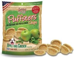 Loving Pets Puffsters Apple & Chicken Dog Crunchy Treat, 4-oz bag