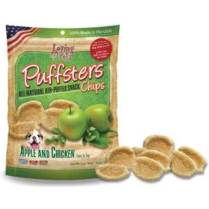 Loving Pets Puffsters Apple & Chicken Dog Crunchy Treat, 4-oz bag
