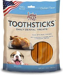 Loving Pets Toothsticks Large Chicken Daily Dog Dental Treat, 13-oz bag