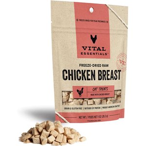 Vital Essentials Chicken Breast Freeze-Dried Raw Cat Treats, 1-oz bag