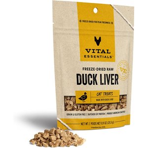 Vital Essentials Duck Liver Treats Freeze-Dried Raw Cat Treats, 0.9-oz bag