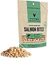 Vital Essentials Salmon Bites Freeze-Dried Raw Cat Treats, 1.1-oz bag
