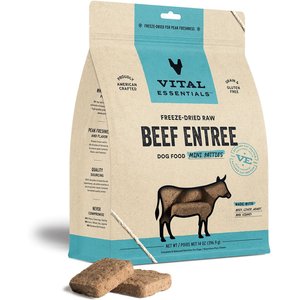 Vital Essentials Beef Mini Patties Freeze-Dried Raw Dog Food, 14-oz bag
