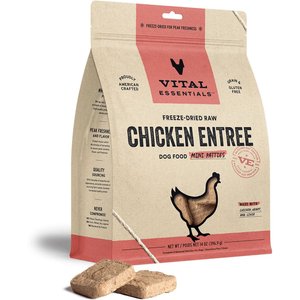 Vital Essentials Chicken Mini Patties Entree Freeze-Dried Raw Dog Food, 14-oz bag