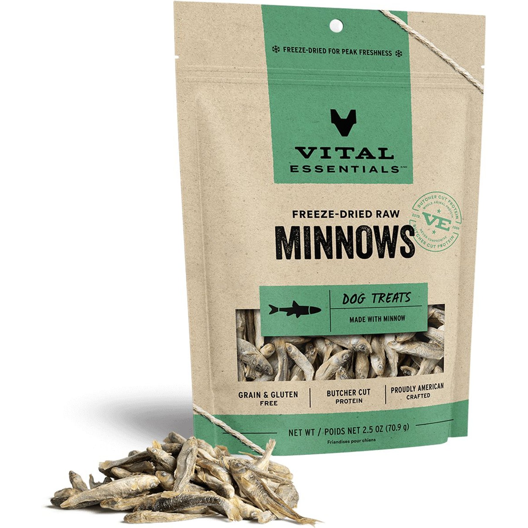 Vital Essentials Freeze Dried Minnows Dog Treats 1 oz