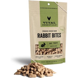 Vital Essentials Rabbit Bites Freeze-Dried Raw Dog Treats, 2-oz bag