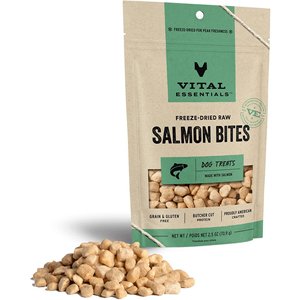 Vital Essentials Salmon Bites Freeze-Dried Raw Dog Treats, 2.5-oz bag