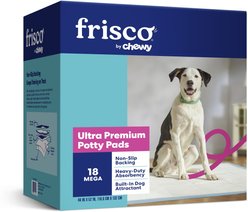 Frisco Mega Non-Skid Ultra Premium Dog Training & Potty Pads, 46 x 52-in, 18 count