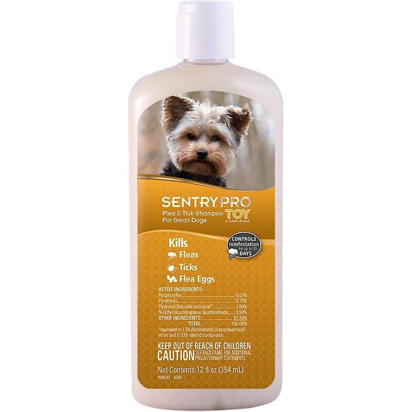 SENTRY Pro Toy Breed Flea Tick Shampoo for Dogs 12 oz bottle