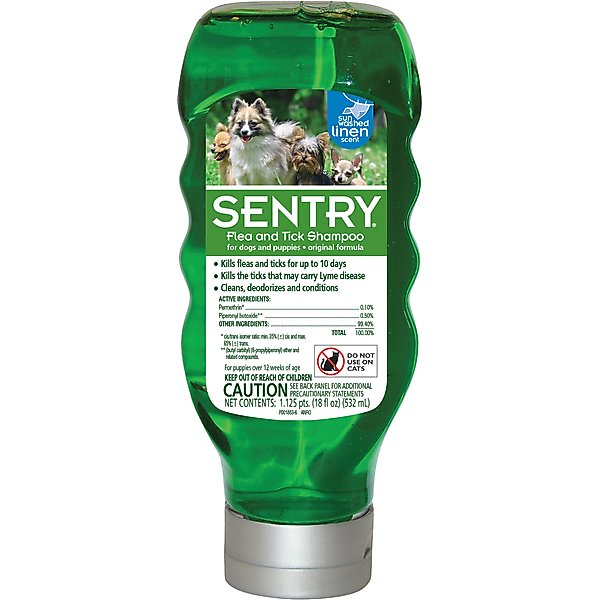 SENTRY Flea & Tick Oatmeal Hawaiian Ginger Shampoo for Dogs, 18oz