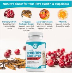 Wanderfound Pets Ultimate Cranberry Bladder & Urinary Tract Support Cat & Dog Supplement, 90 count slide 2 of 8