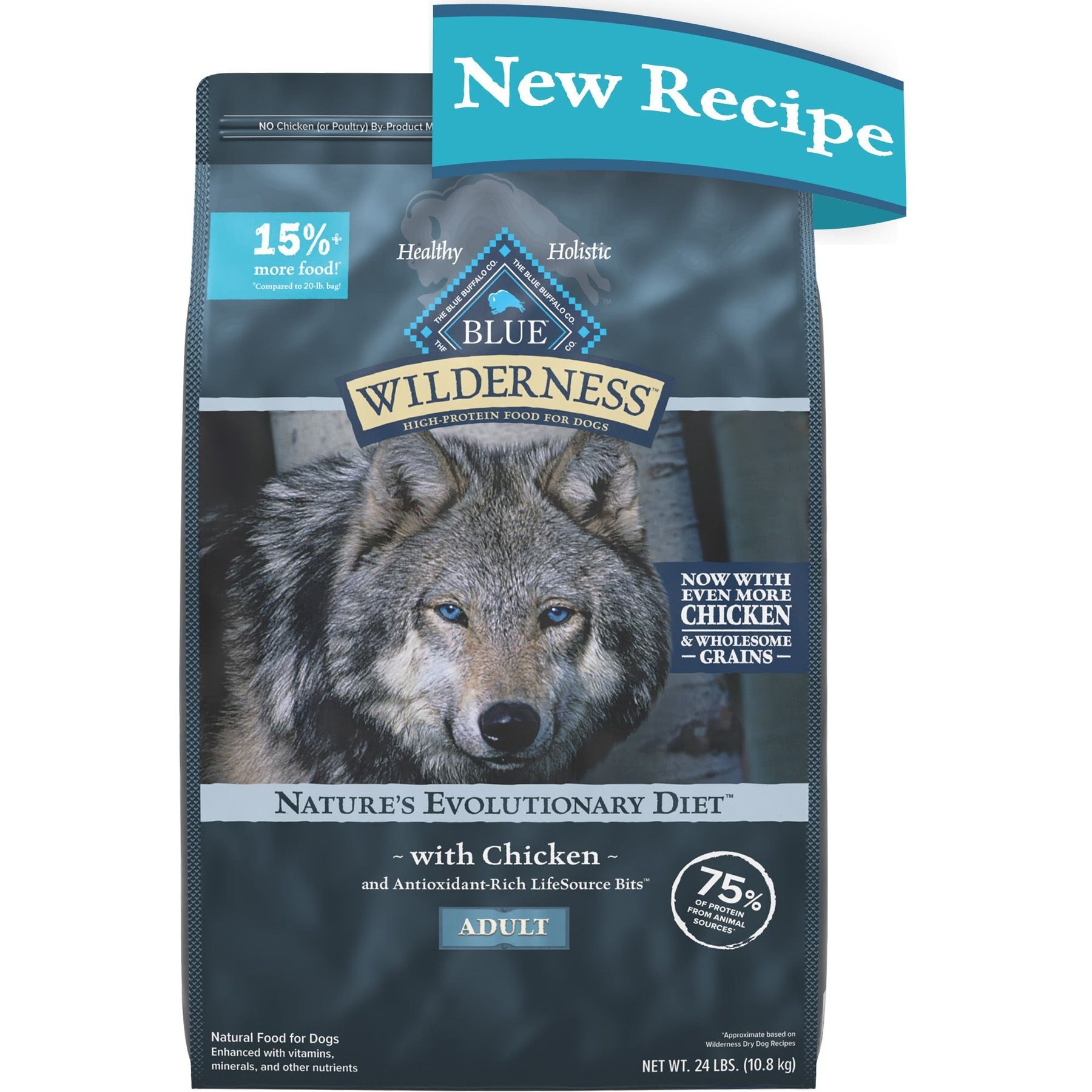 BLUE BUFFALO Wilderness Chicken Recipe High Protein Adult Dry Dog Food 24 lb bag bundle of 2 Chewy