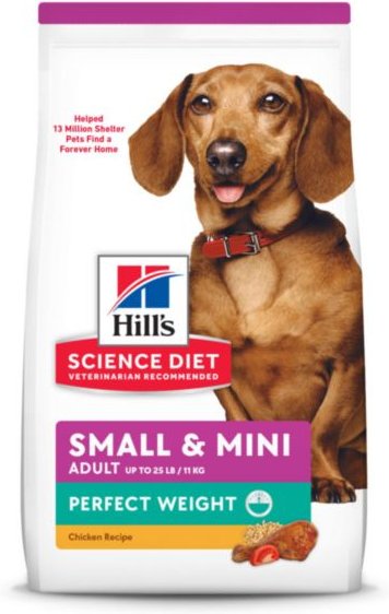 Hill's Science Diet Adult Perfect Weight Small & Mini Chicken Recipe Dry Dog Food, 12.5-lb bag slide 1 of 11