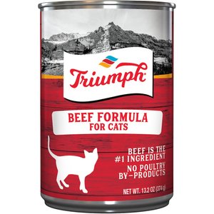 Triumph Beef Formula Canned Cat Food, 13.2-oz, case of 12